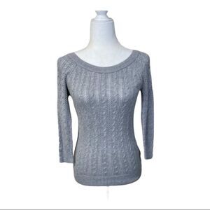 American Eagle 3/4 Sleeve Cable Knit Top Small